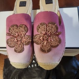 NIB White House Black Market Josi Fiji Pink Ombre Espadrille Mules 9.5 $135